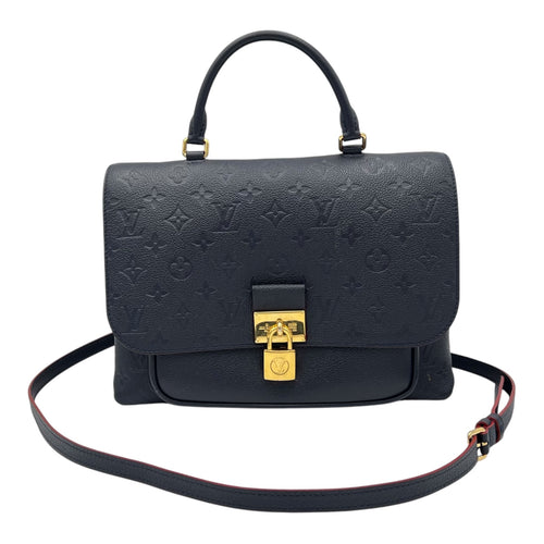 Louis Vuitton Marignan Top Handle Bag Blue in Empreinte Leather, Gold hardware_12