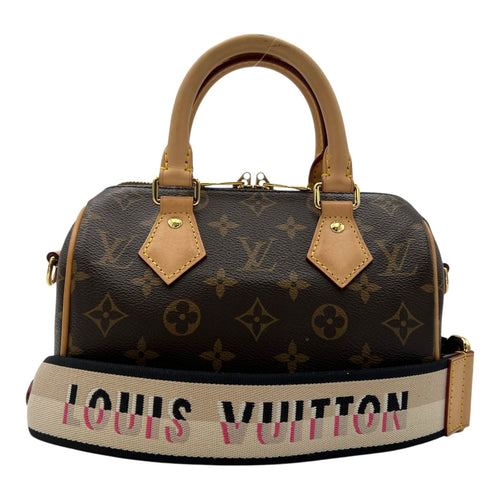 Louis Vuitton Speedy Top Handle Bag 20 Brown in Monogram Coated Canvas, Gold hardware_12