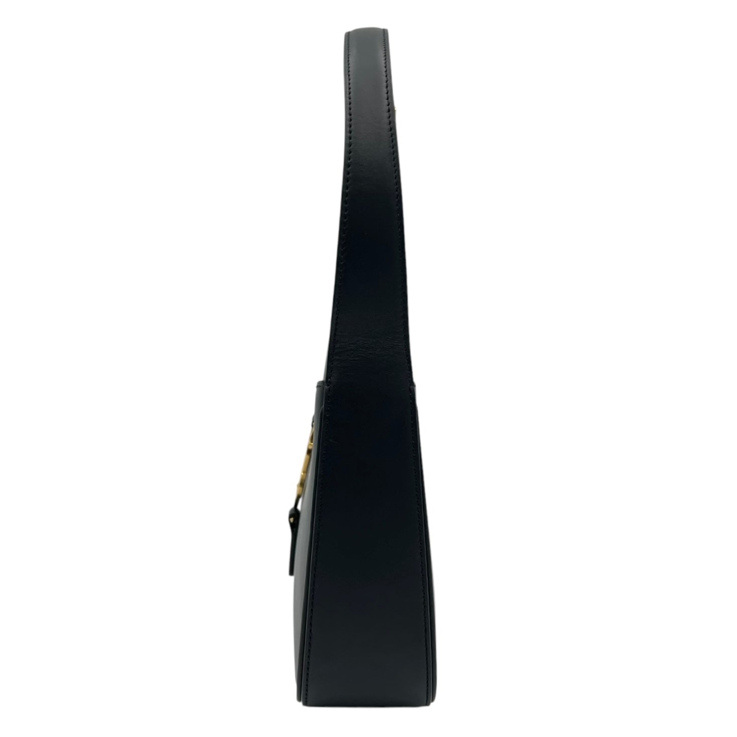 Saint Laurent Le 5 A 7 Shoulder Bag Black in Calfskin, Gold hardware_4