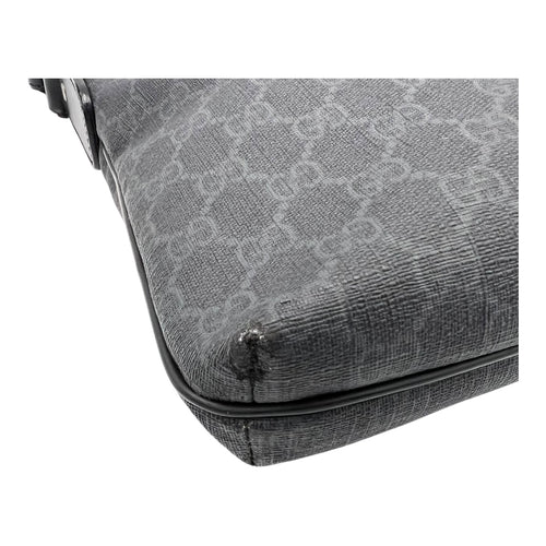 Gucci GG Supreme Black Messenger in Coated Canvas, Ruthenium hardware_7