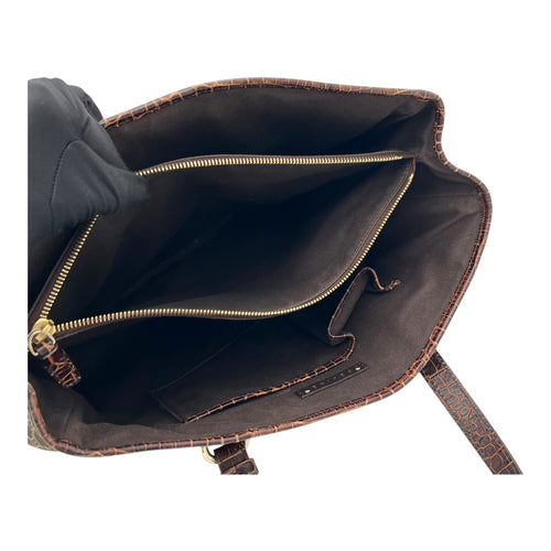 Celine Macadam Tote Bag Brown in Jacquard, Silver hardware_12