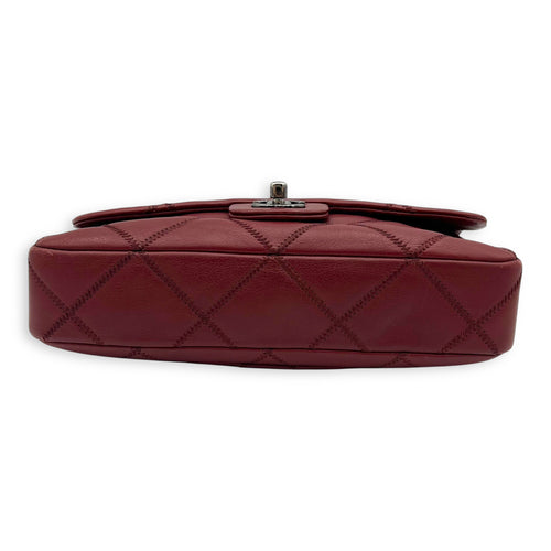 Chanel Classic Diamond Stitch Quilted Red Shoulder Bag in Calfskin, Ruthenium hardware_5