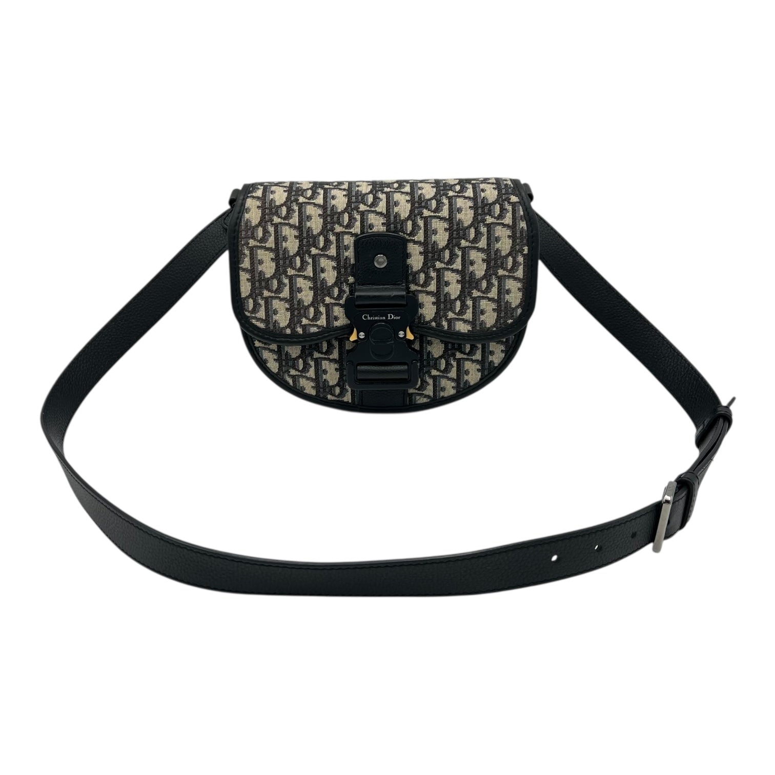 Christian Dior Gallop Crossbody Bag Small Blue in Canvas, Black hardware_8