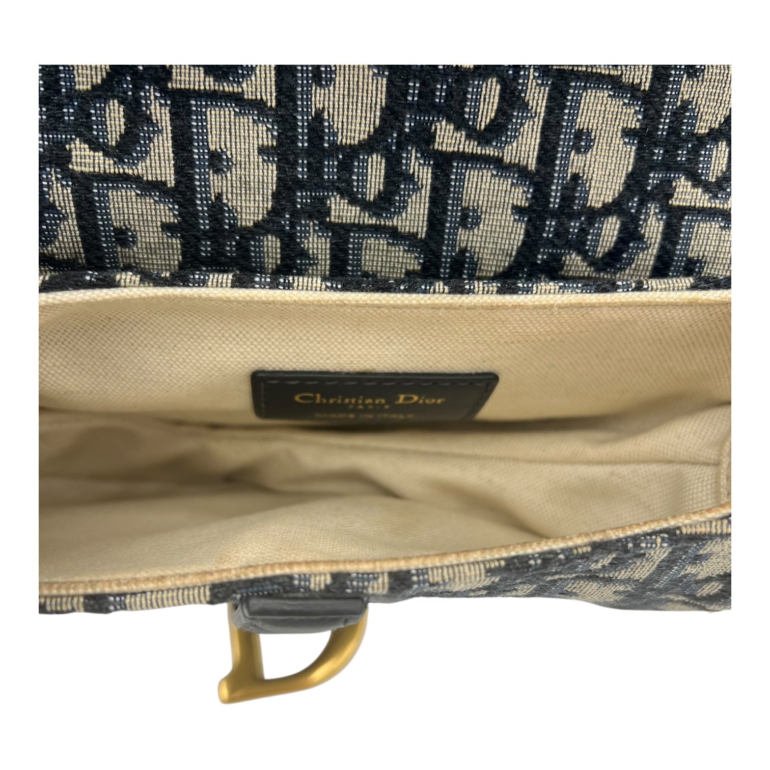 Christian Dior Saddle Mini with Strap Shoulder Bag in Jacquard, Gold hardware_6