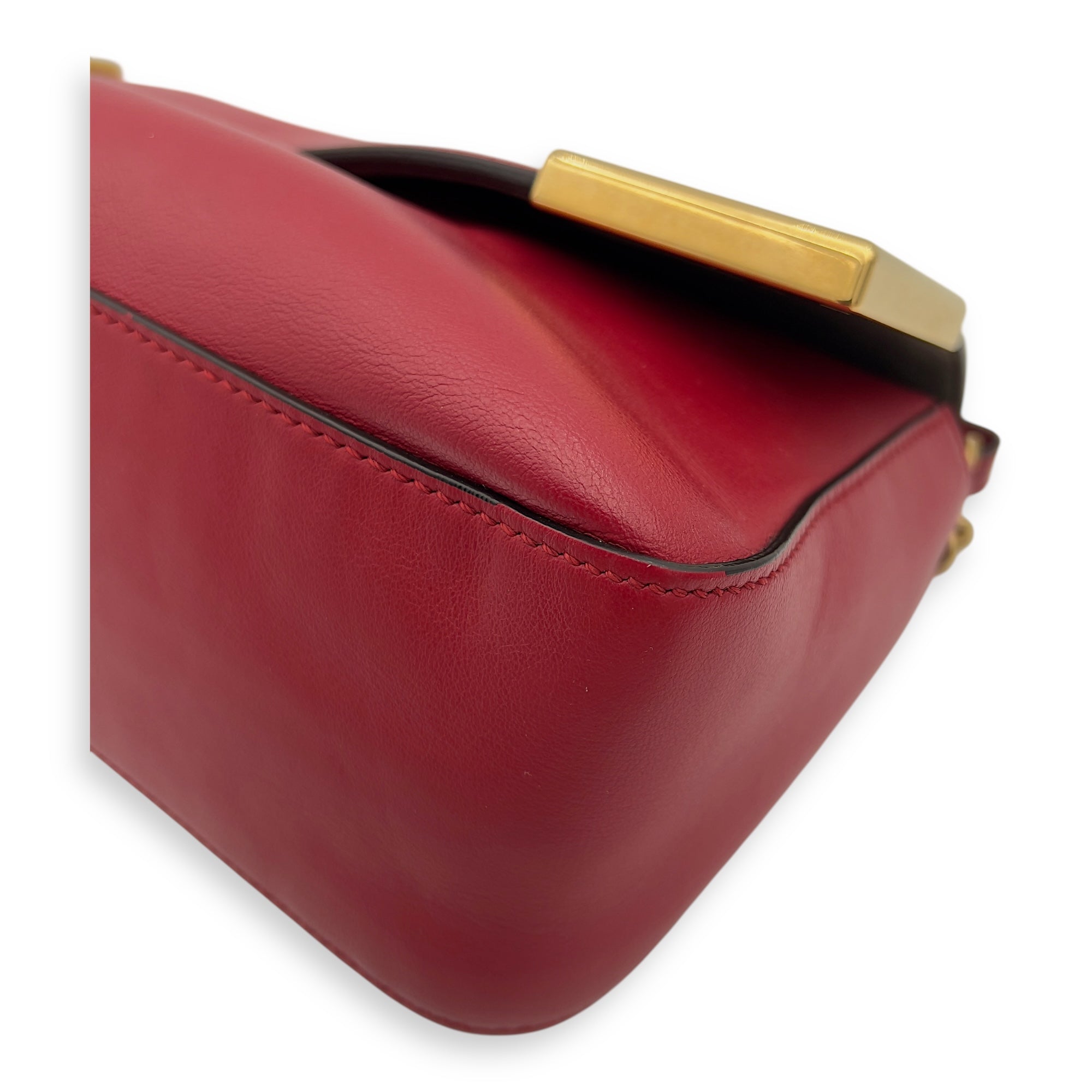 Fendi Double F Shoulder Bag Brown in Coated Canvas, Gold hardware_10