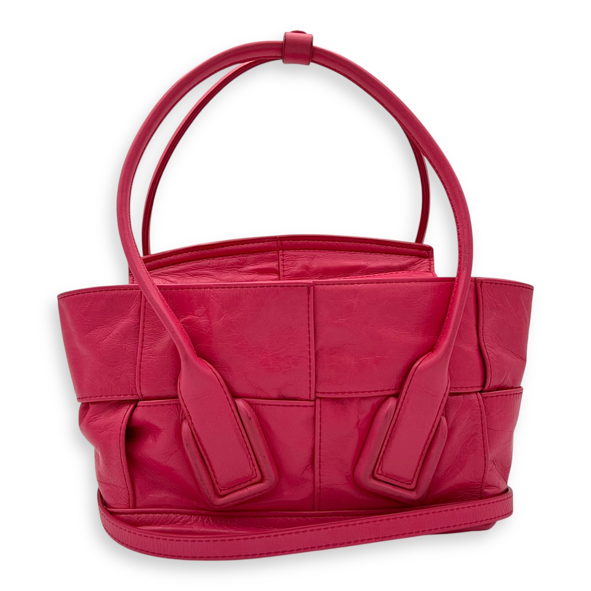 Bottega Veneta Arco Top Handle Bag Mini Pink in Calfskin_12