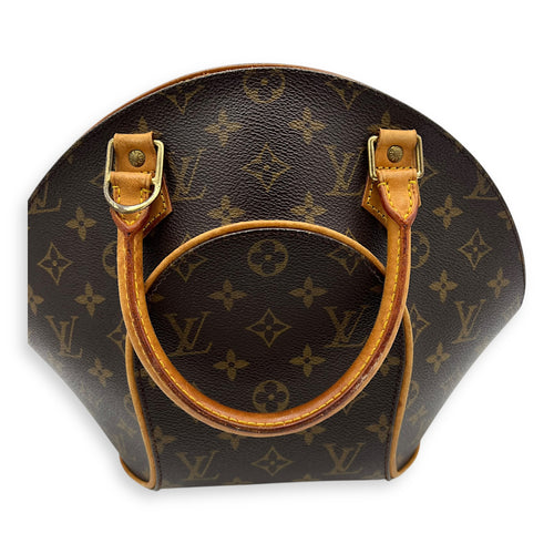 Louis Vuitton Ellipse Top Handle Bag Brown in Monogram Coated Canvas, Gold hardware_13