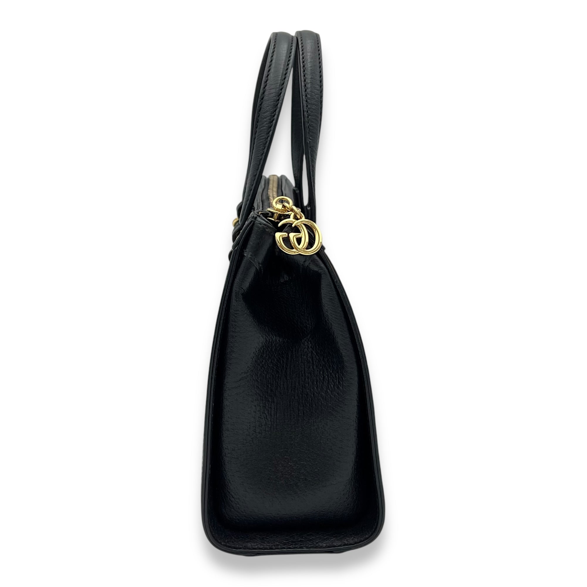 Gucci Ophidia Top Handle Bag Black in Calfskin, Gold hardware_3