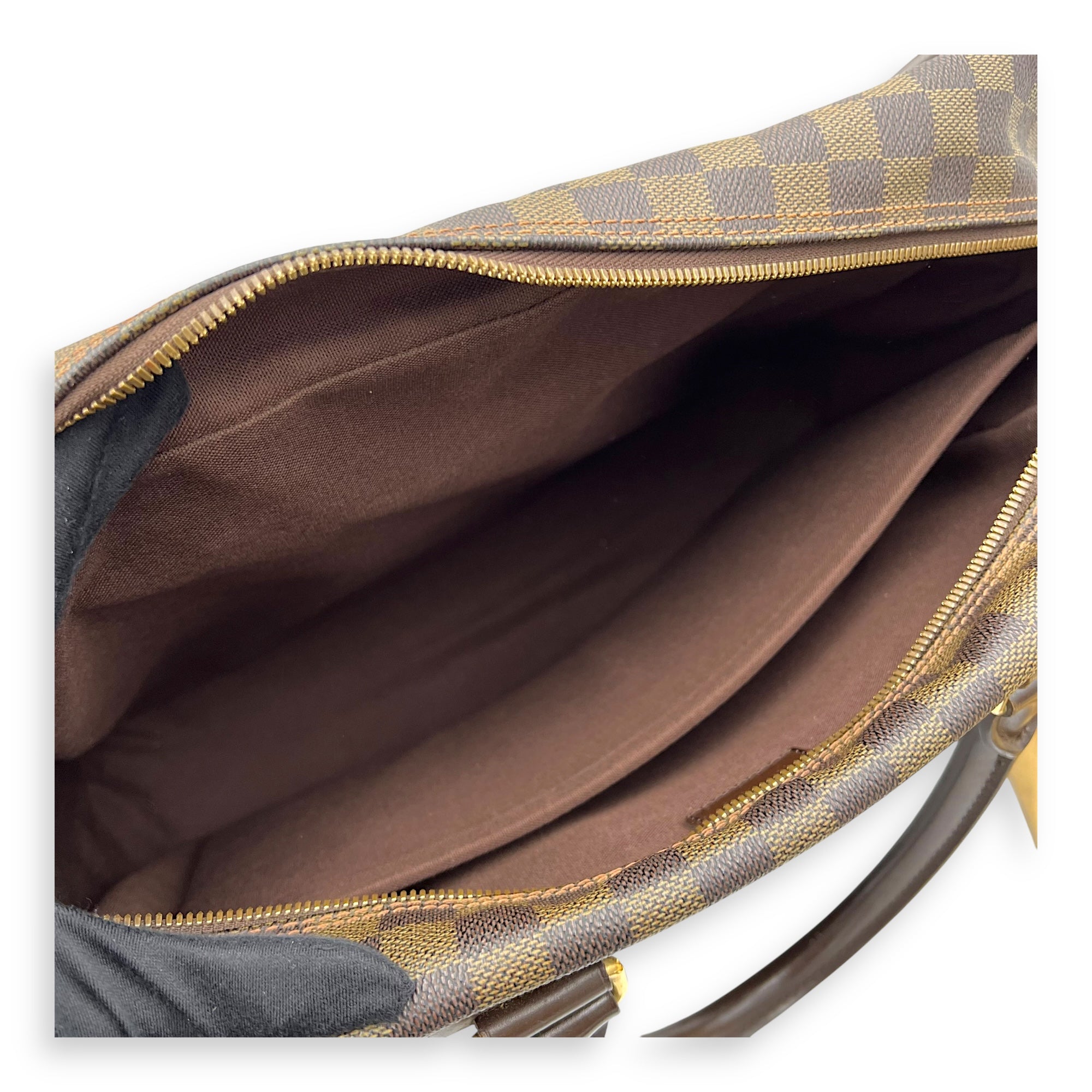 Louis Vuitton ICare Top Handle Bag Brown in Coated Canvas, Gold hardware_12