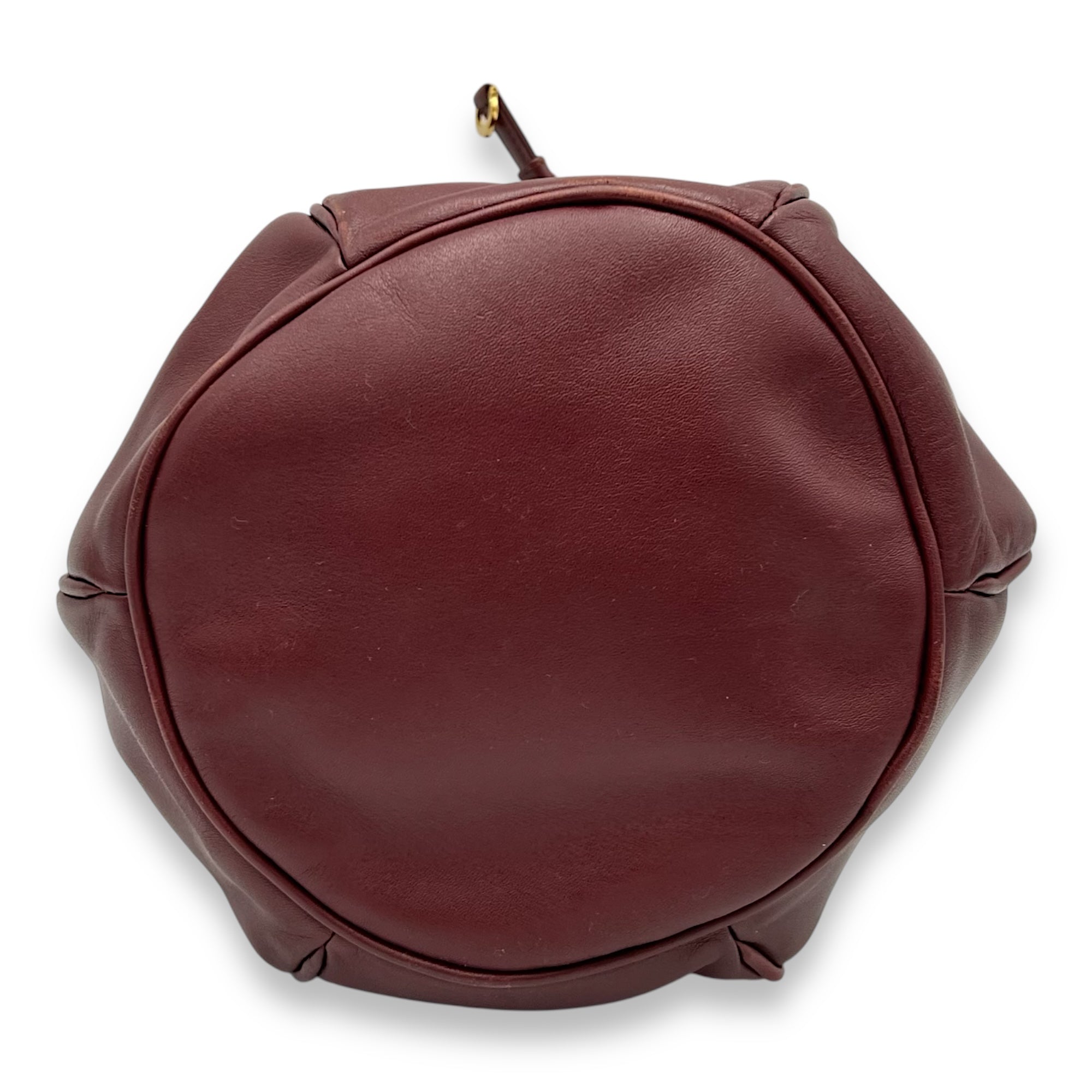 Cartier Must de Bucket Bag Red in Calfskin, Gold hardware_5