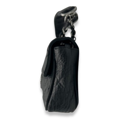 Chanel CC Flap bag Black Shoulder Bag in Calfskin, Silver hardware_4