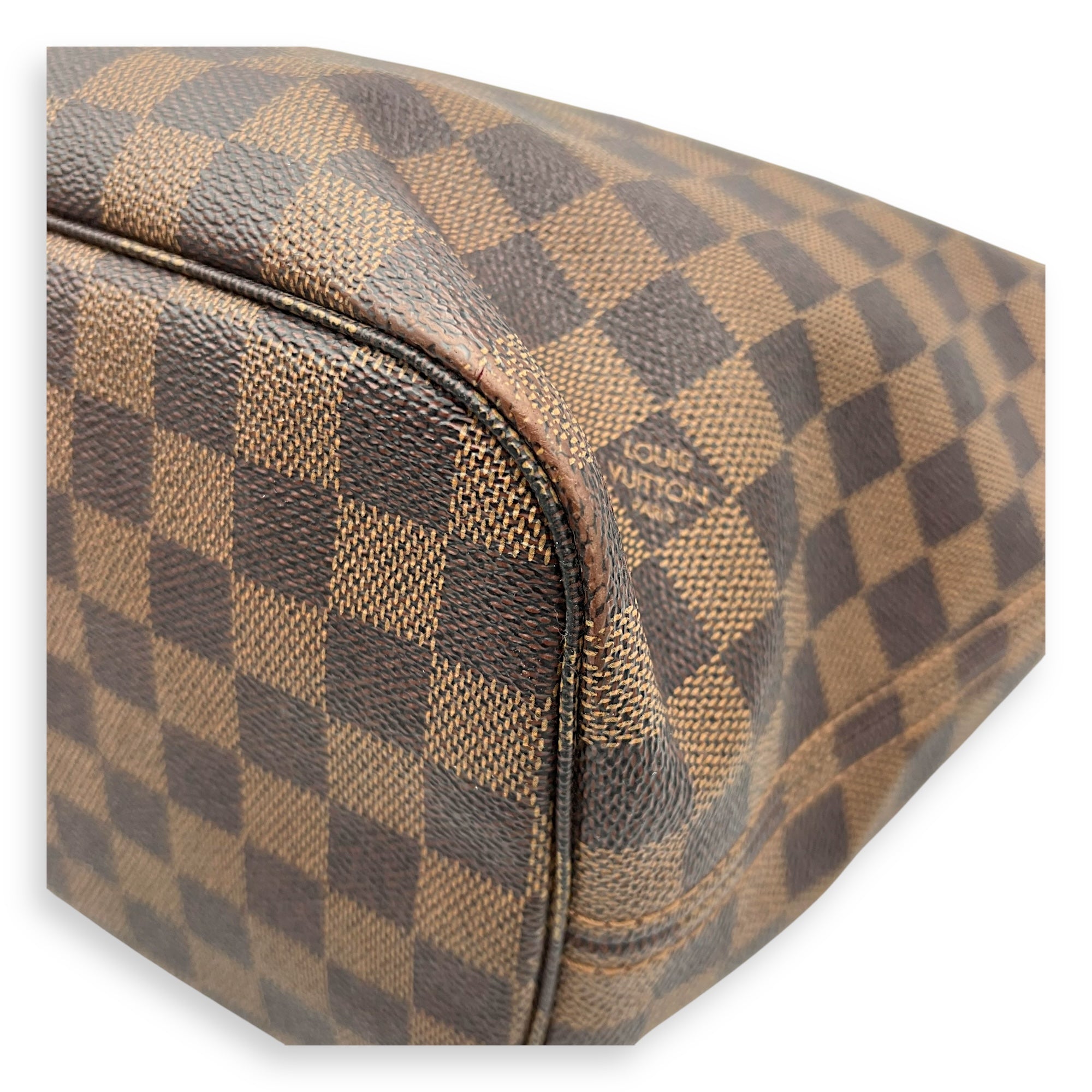 Louis Vuitton Neverfull MM Brown Tote Bag in Monogram Coated Canvas, Gold hardware_14