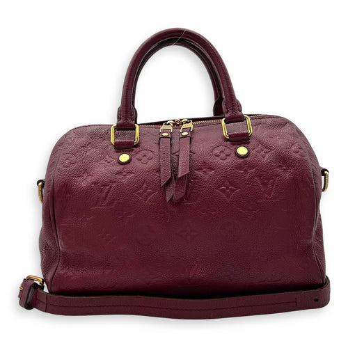 Louis Vuitton Speedy Bandouliere Top Handle Bag 25 Red in Empreinte Leather, Gold hardware_12
