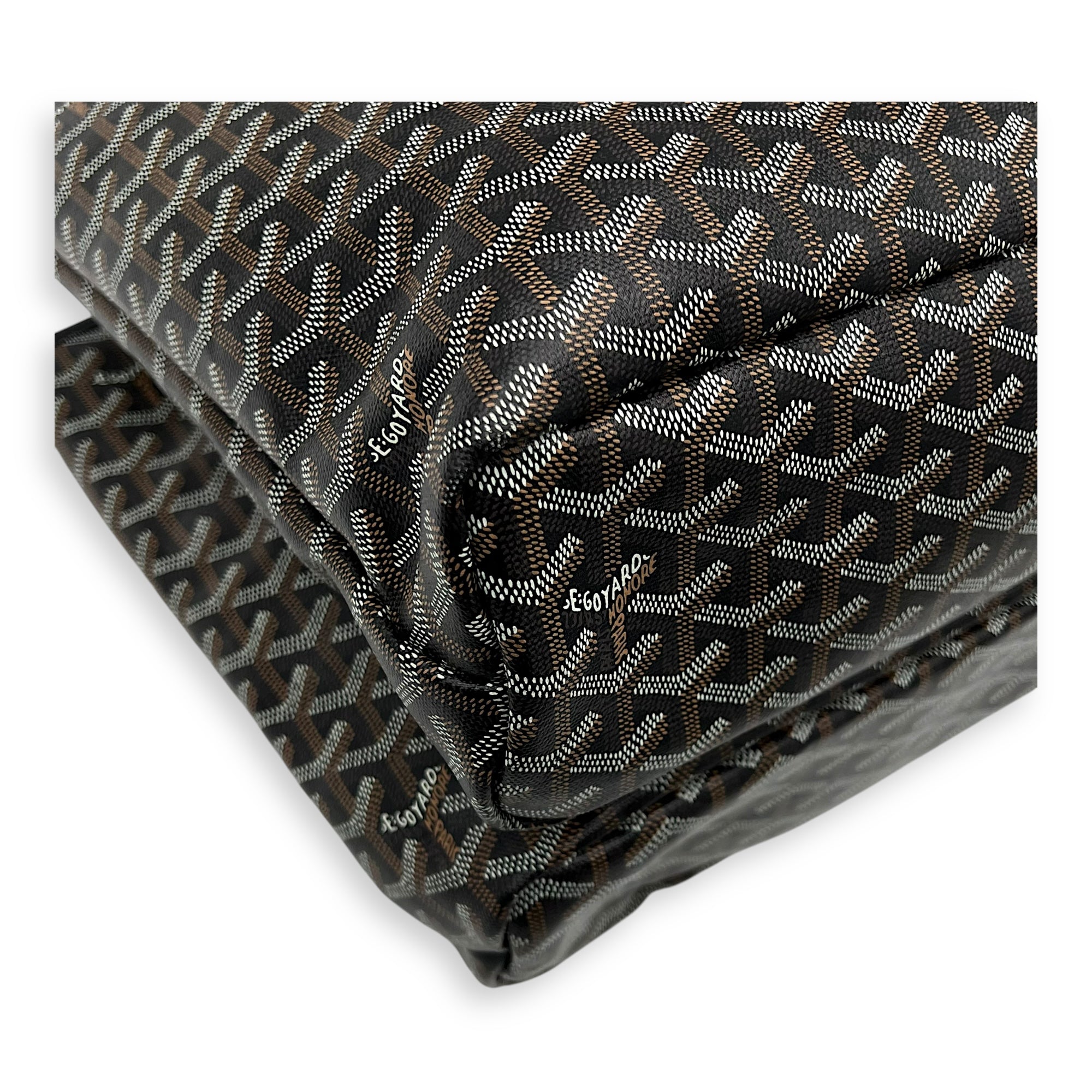 Goyard Isabelle Tote Bag Black in Coated Canvas, Silver hardware_11