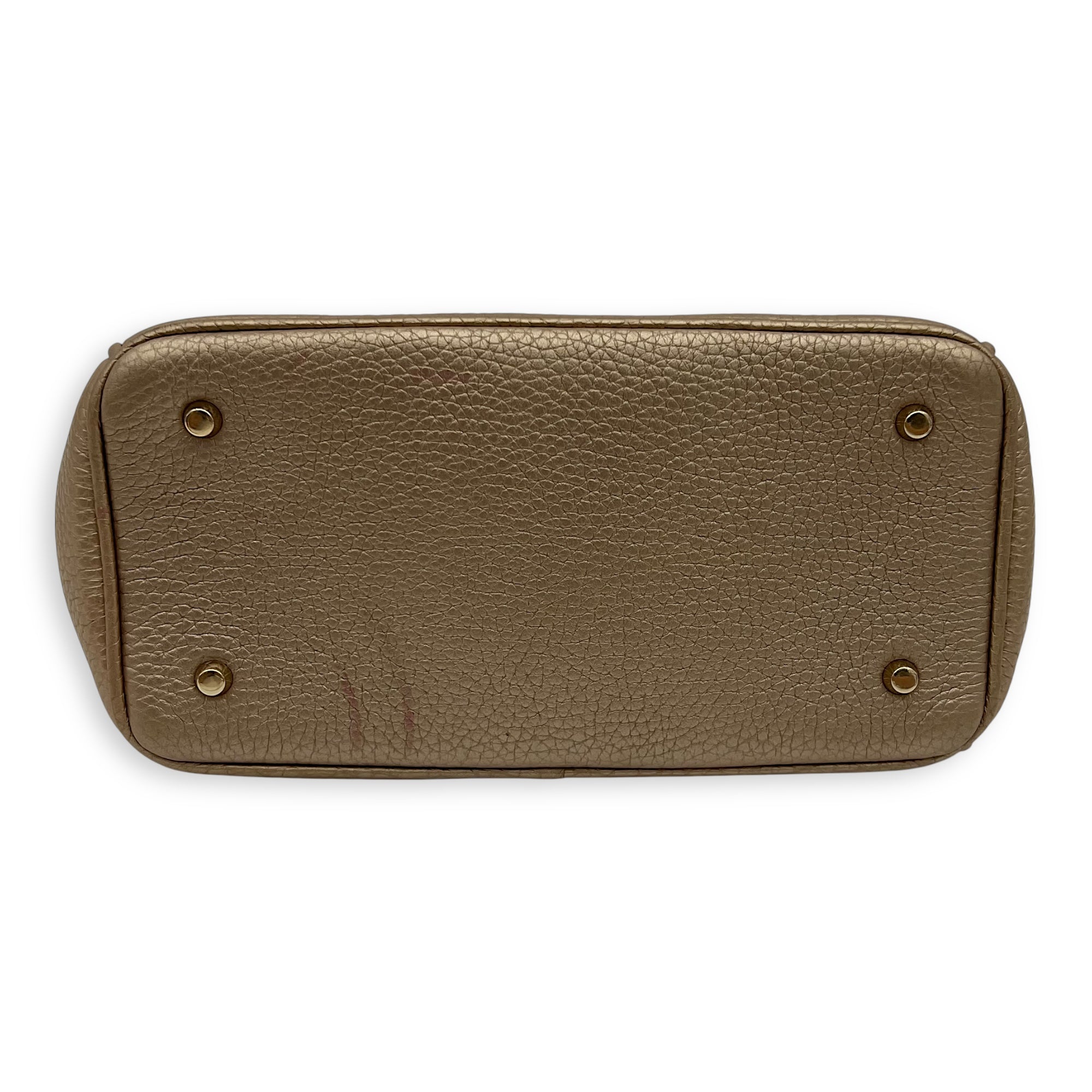 Christian Dior Be Dior Top Handle Bag Gold in Calfskin, Gold hardware_5