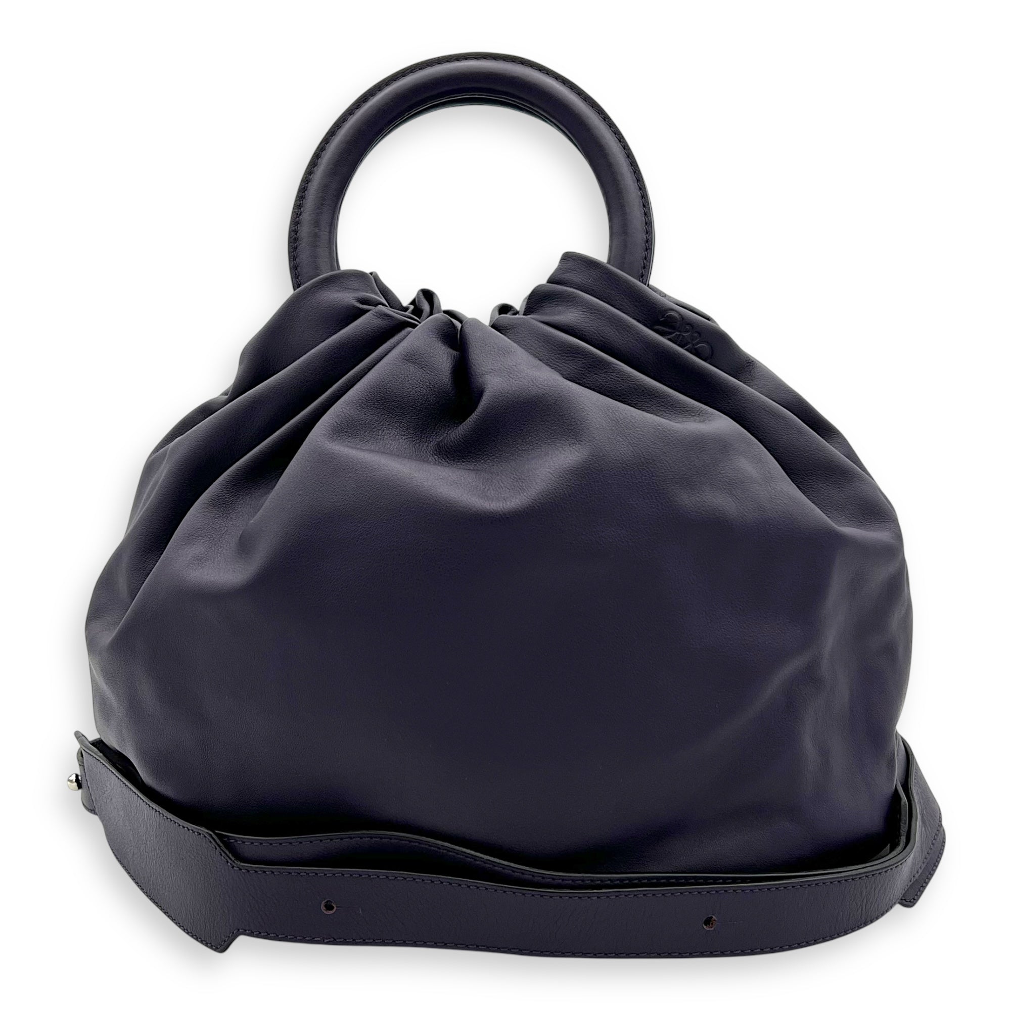 Loewe Bounce  Top Handle Bag Purple in Calfskin, Silver hardware_12