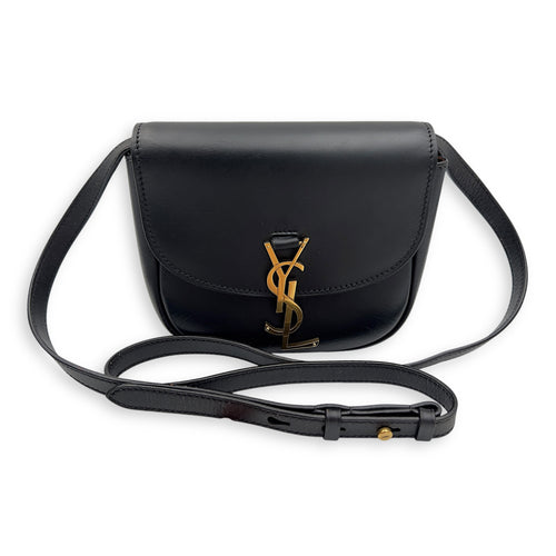 Saint Laurent Kaia Crossbody Bag Black in Calfskin, Gold hardware_12