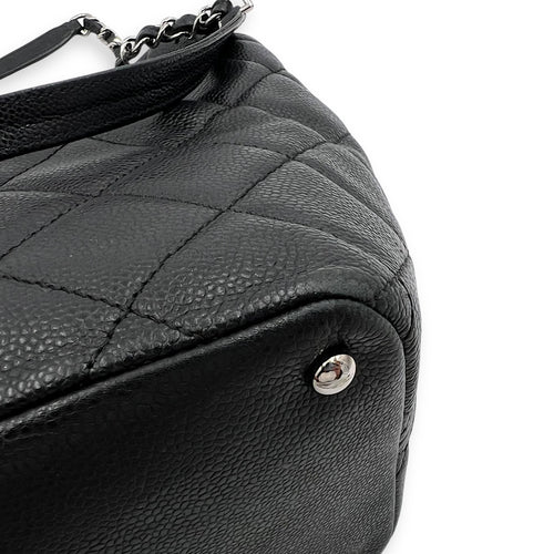 Chanel CC Tote Bag Black in Caviar Leather, Silver hardware_12