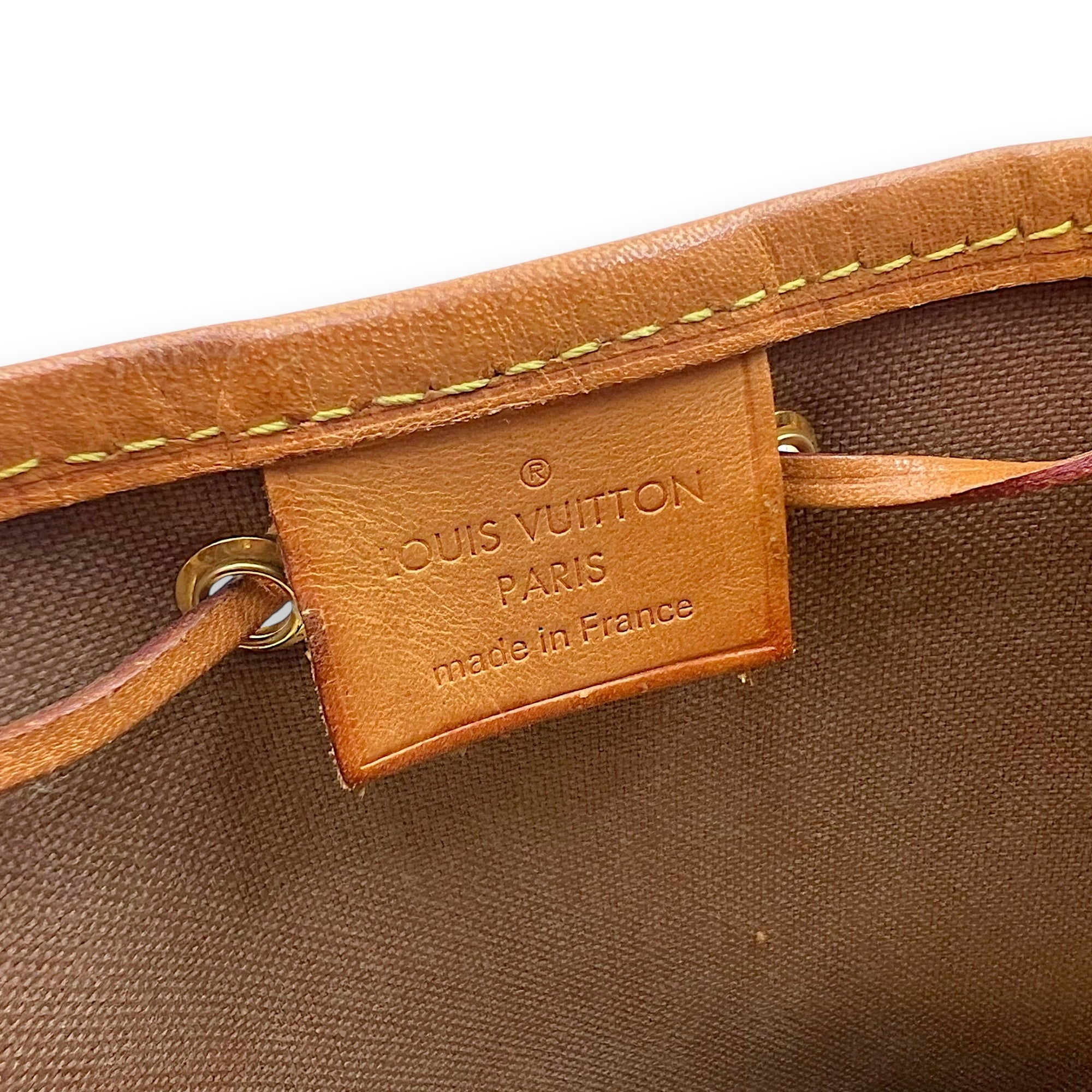 Louis Vuitton Noe Bucket Bag Brown in Monogram Coated Canvas, Gold hardware_12