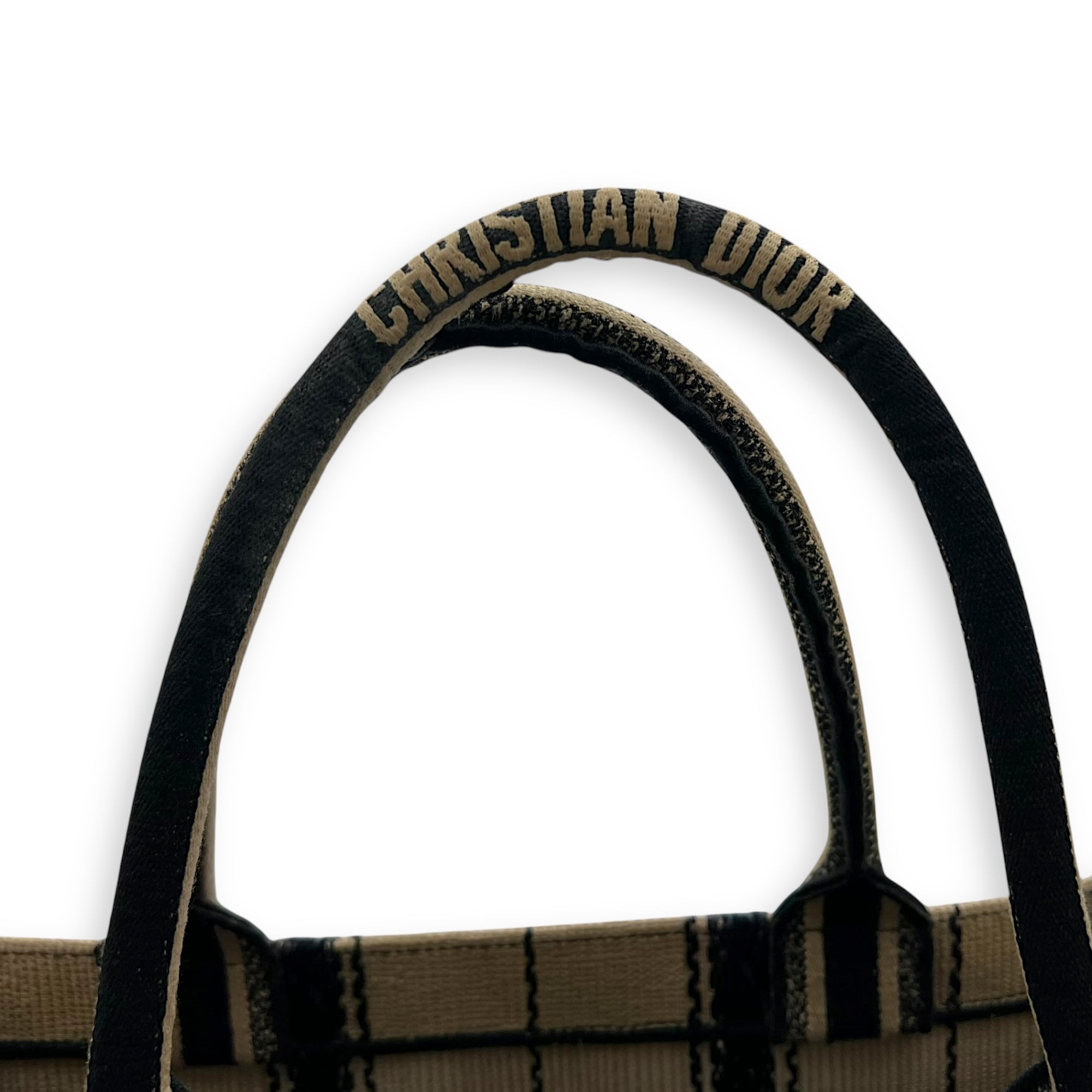 Dior Book Tote Top Handle Bag Medium Brown in Canvas_12