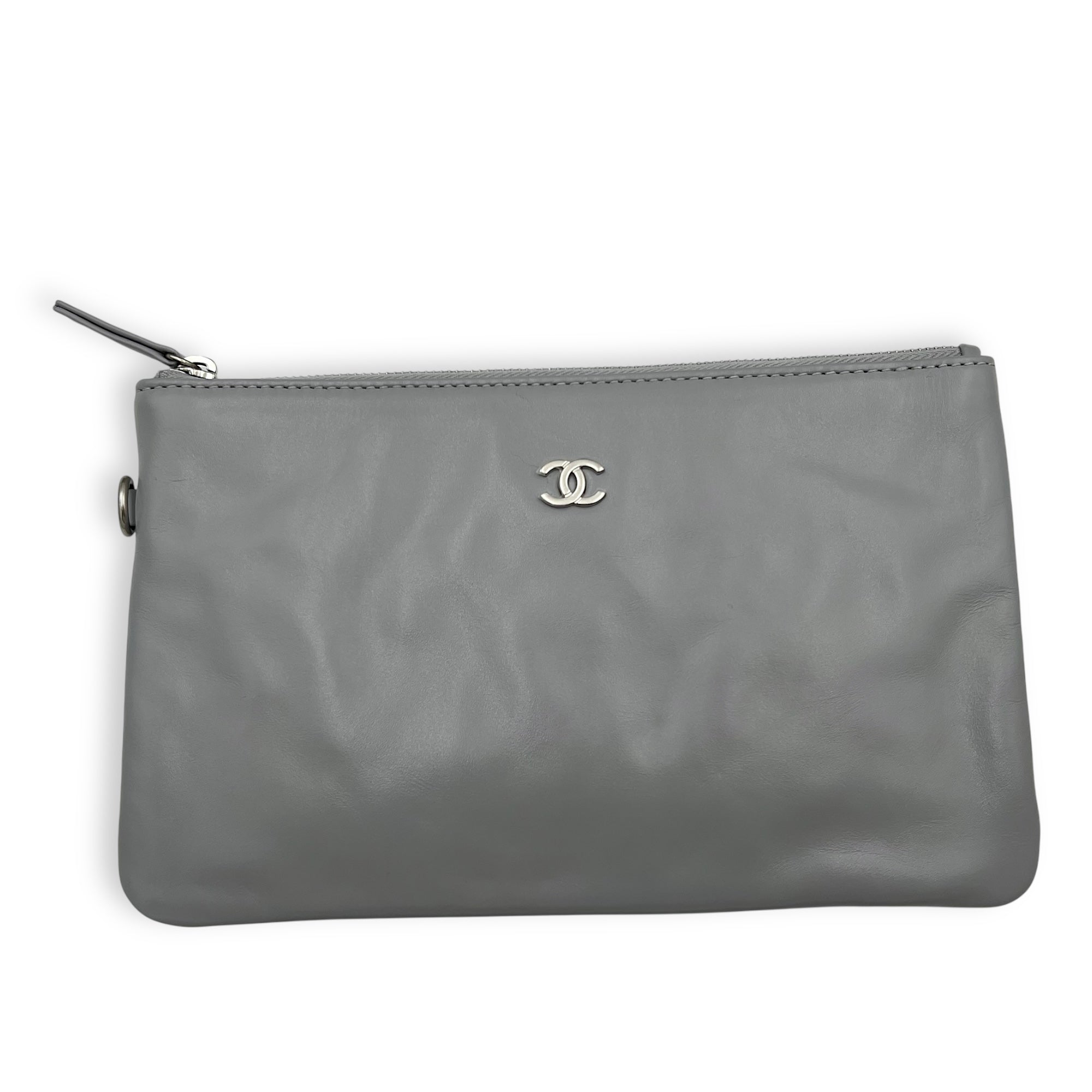 Chanel 22 Tote Bag Grey in Calfskin, Silver hardware_12