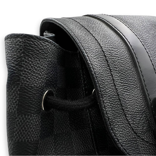 Louis Vuitton Christopher Backpack Graphite in Coated Canvas, Silver hardware_12