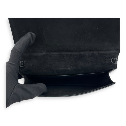 Dior Lady Dior Pouch With Strap Black Wallet On Chain in Calfskin, Silver hardware_6