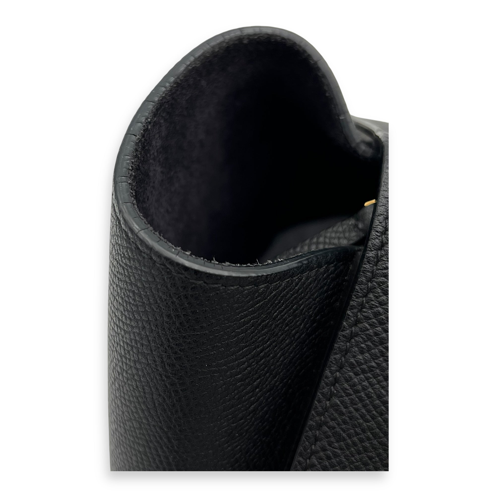 Celine Belt bag Top Handle Bag Mini Black in Calfskin, Gold hardware_4