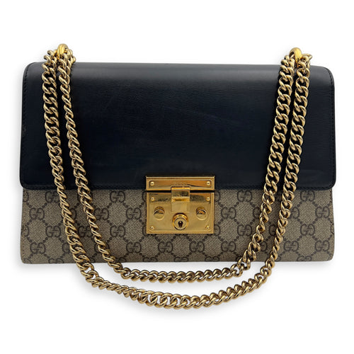 Gucci Padlock Shoulder Bag Brown in Coated Canvas, Gold hardware_10