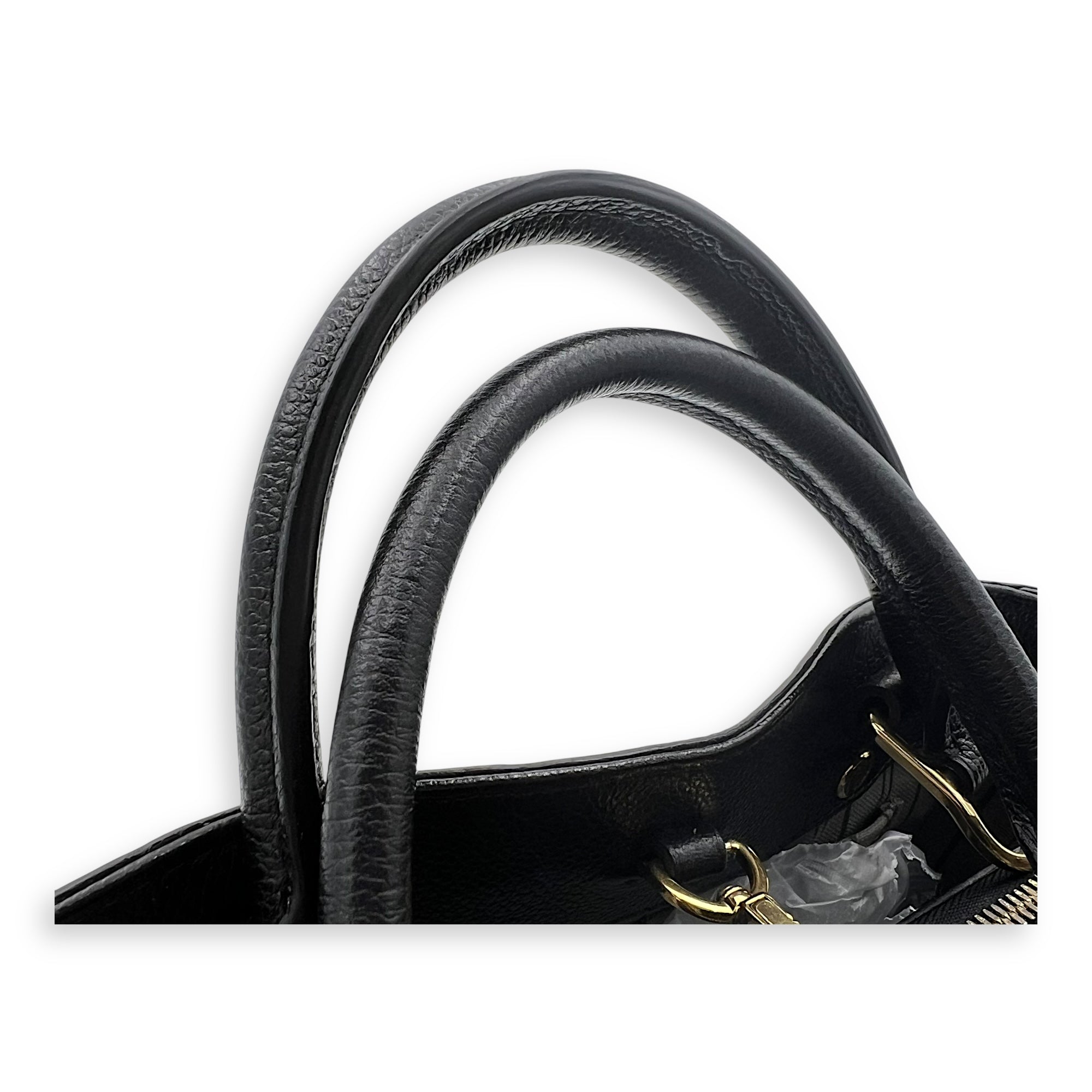 Louis Vuitton Montaigne Top Handle Bag BB Black in Empreinte Leather, Gold hardware_12