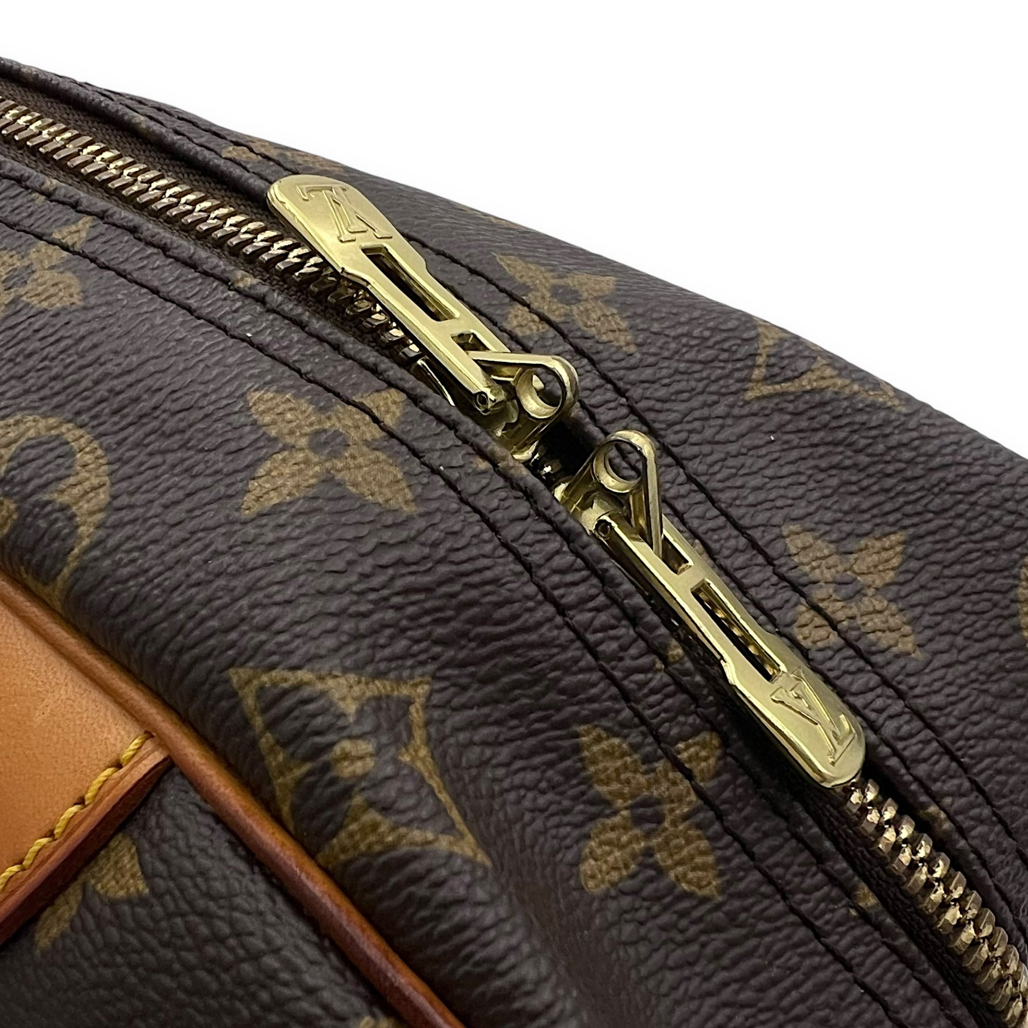 Louis Vuitton Trouville Top Handle Bag Brown in Monogram Coated Canvas, Gold hardware_17
