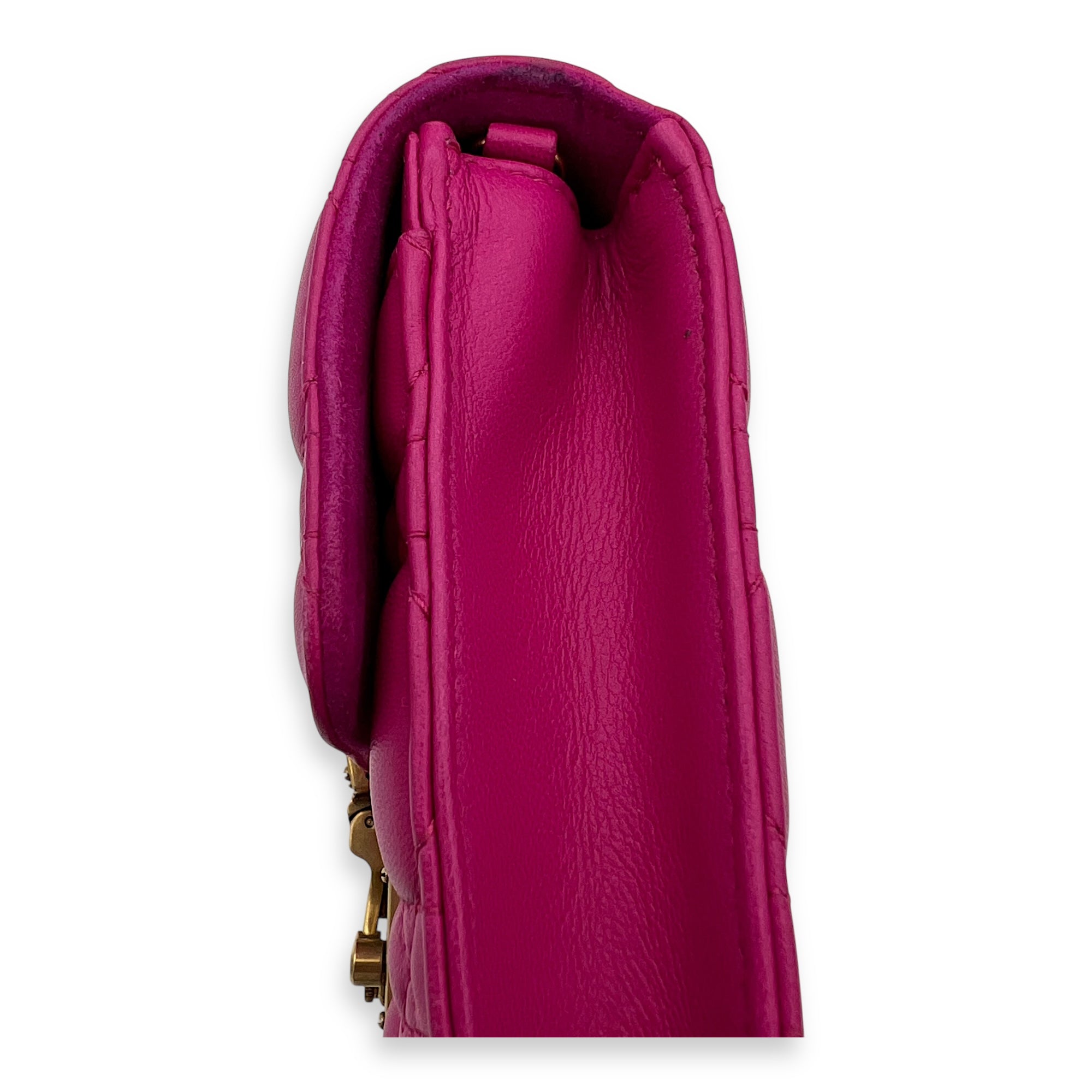 Dior DiorAddict Shoulder Bag Pink in Lambskin, Gold hardware_4