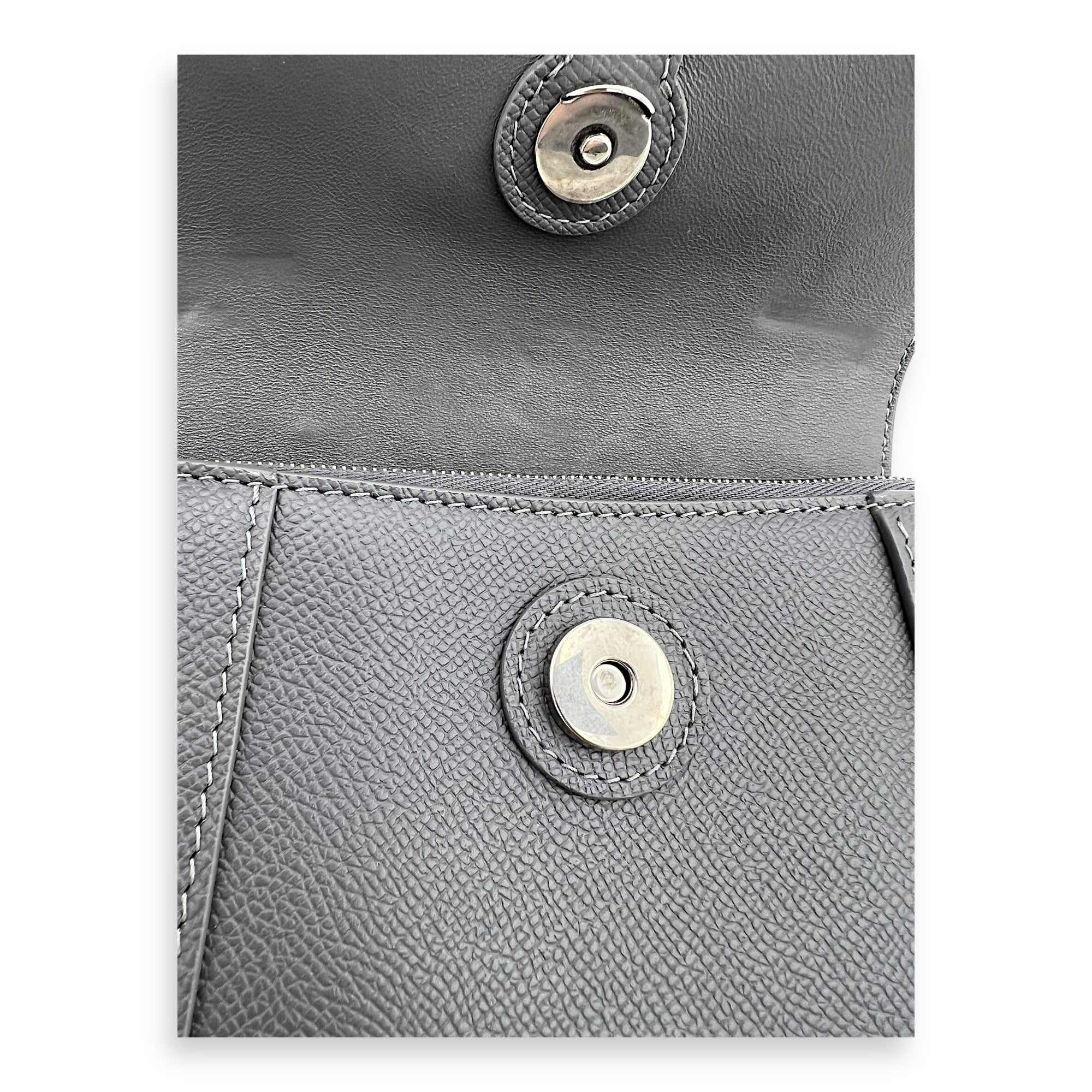 Balenciaga Downtown Crossbody Bag Grey in Calfskin, Silver hardware_2