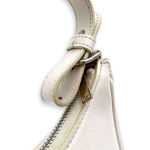 Celine Ava Shoulder Bag White in Calfskin, Silver hardware_12