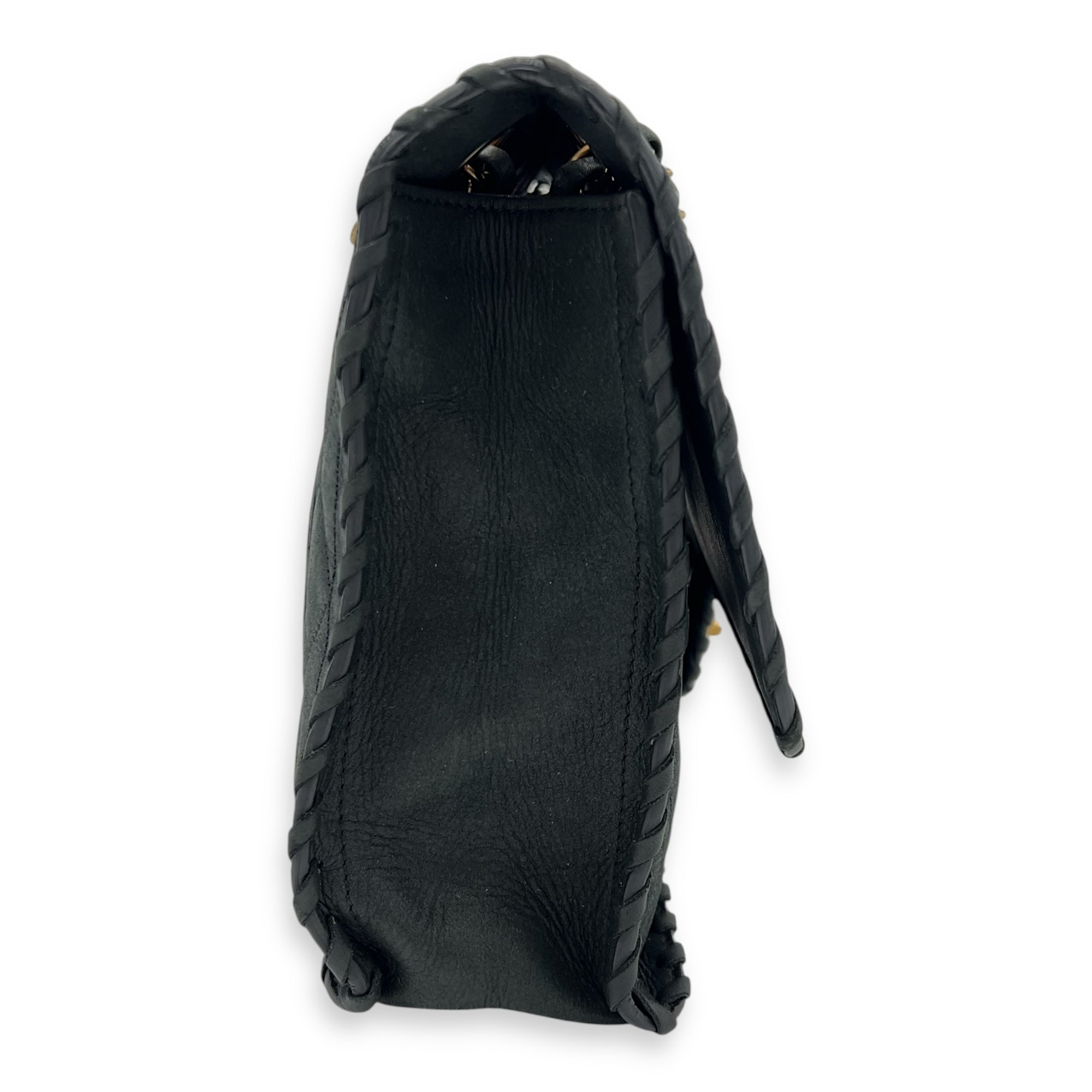 Chanel Happy Stitch CC Black Shoulder Bag in Suede Leather, Gold hardware_6
