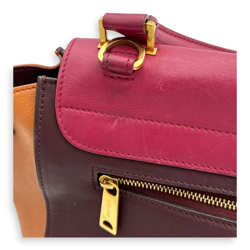 Celine Trapeze Top Handle Bag Medium Multi-colour in Calfskin, Gold hardware_4