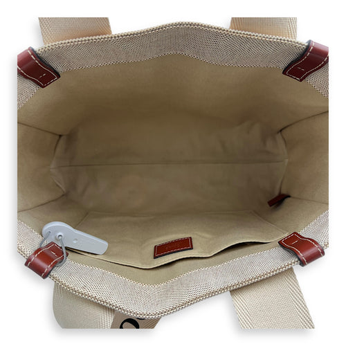 Chloé Woody Medium Beige Tote Bag in Canvas_6