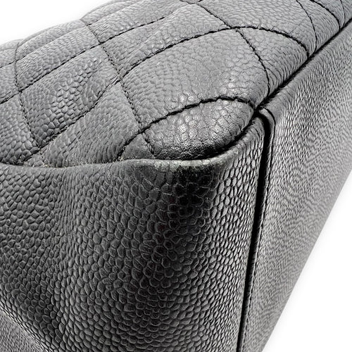Chanel GST Shoulder Bag Black in Caviar Leather, Silver hardware_12