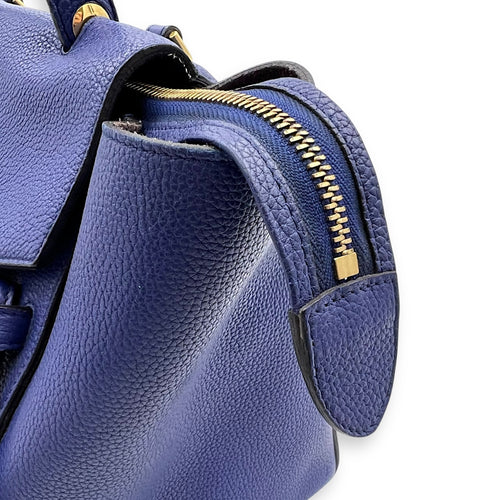 Celine Belt Bag Top Handle Bag Blue in Calfskin, Gold hardware_11