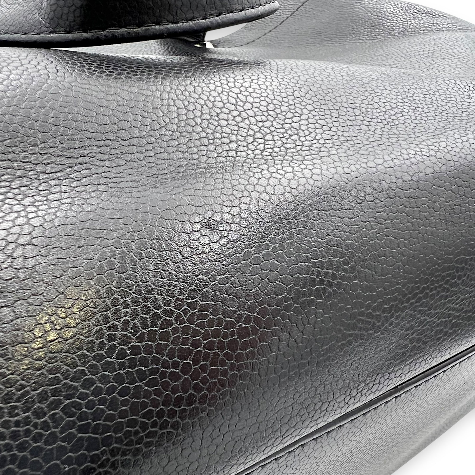 Chanel CC Tote Bag Black in Caviar Leather, Silver hardware_12