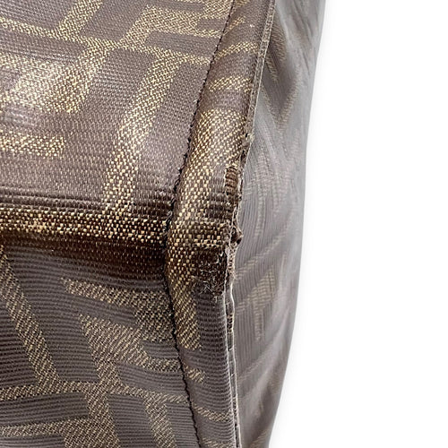 Fendi FF x Fila Tote Bag Brown in Coated Canvas, Gold hardware_12