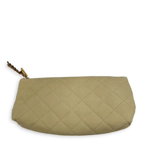 Saint Laurent ICare Tote Bag Beige in Nubuck suede, Gold hardware_12