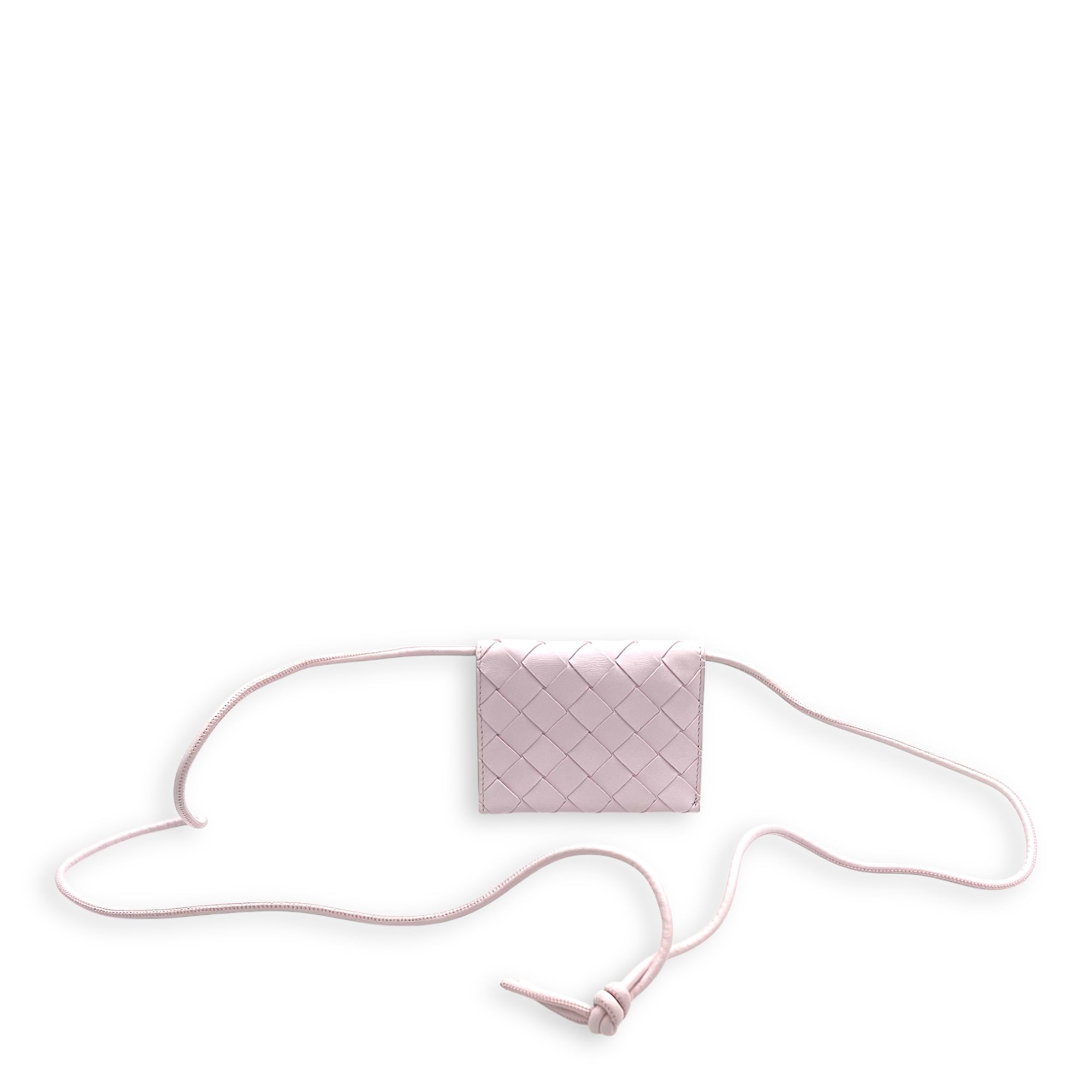 Bottega Veneta Intrecciato Pink Wallet in Lambskin, Gold hardware_12