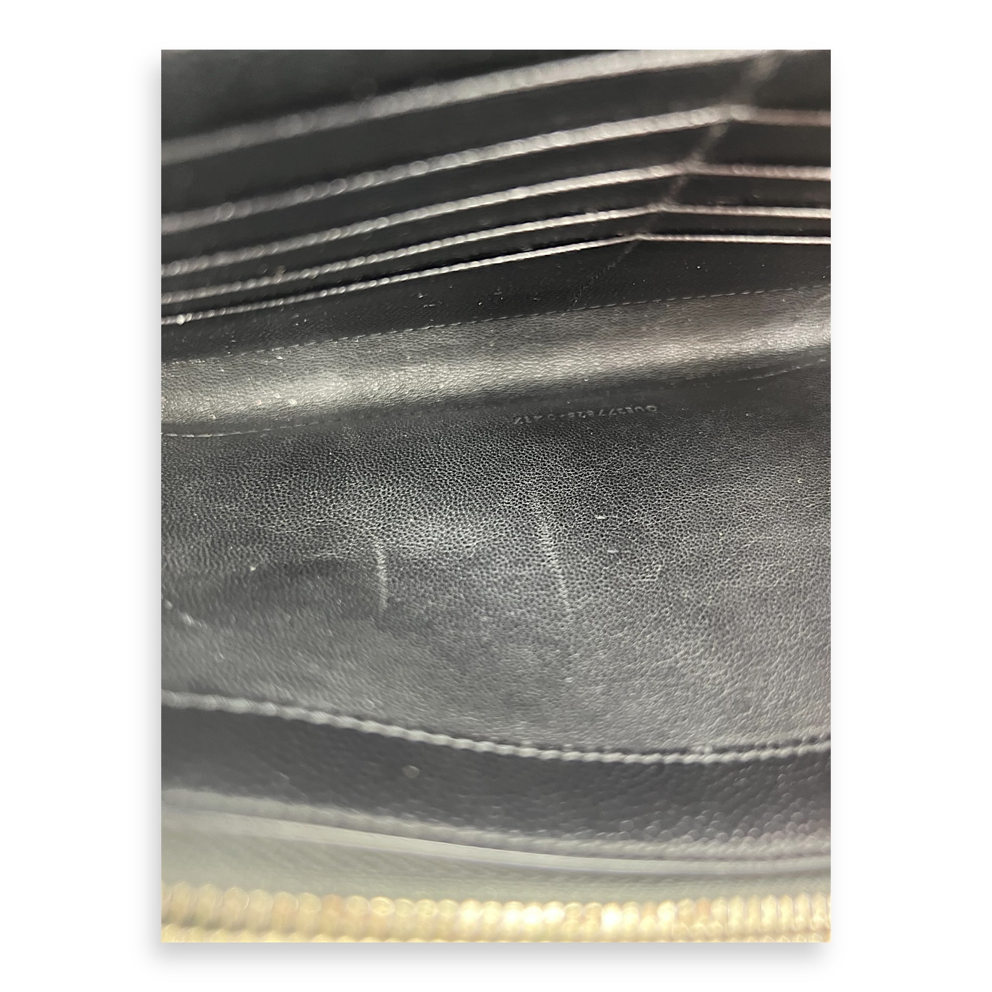 Saint Laurent Cassandre Wallet On Chain Black in Calfskin, Silver hardware_3