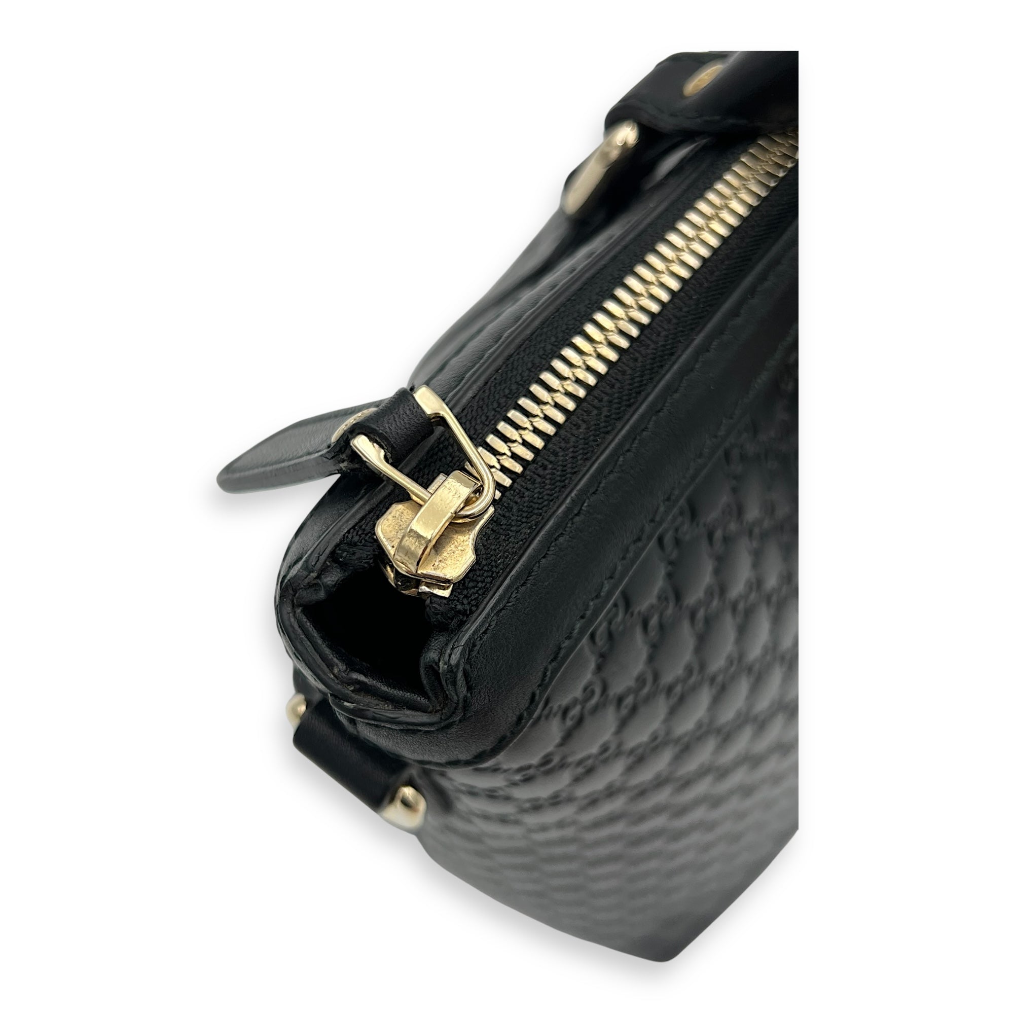 Gucci GG Tote Bag Black in Guccissima Leather, Gold hardware_2