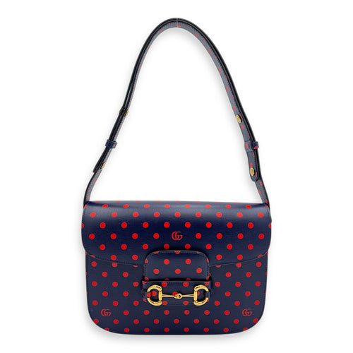 Gucci Horsebit 1955 Shoulder Bag Blue in Calfskin, Gold hardware_2