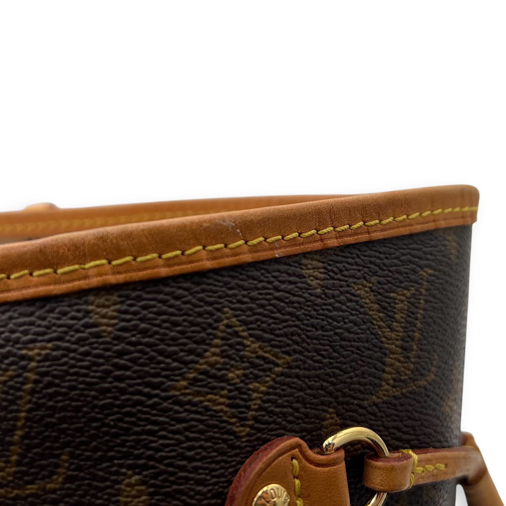 Louis Vuitton Neverfull MM Brown Tote Bag in Monogram Coated Canvas, Gold hardware_11