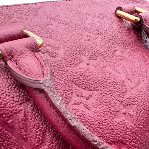 Louis Vuitton Speedy Bandouliere Top Handle Bag Red in Monogram Empreinte Leather, Gold hardware_12