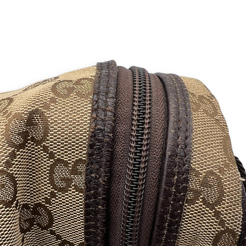 Gucci GG Shoulder Bag Brown in Canvas, Silver hardware_12
