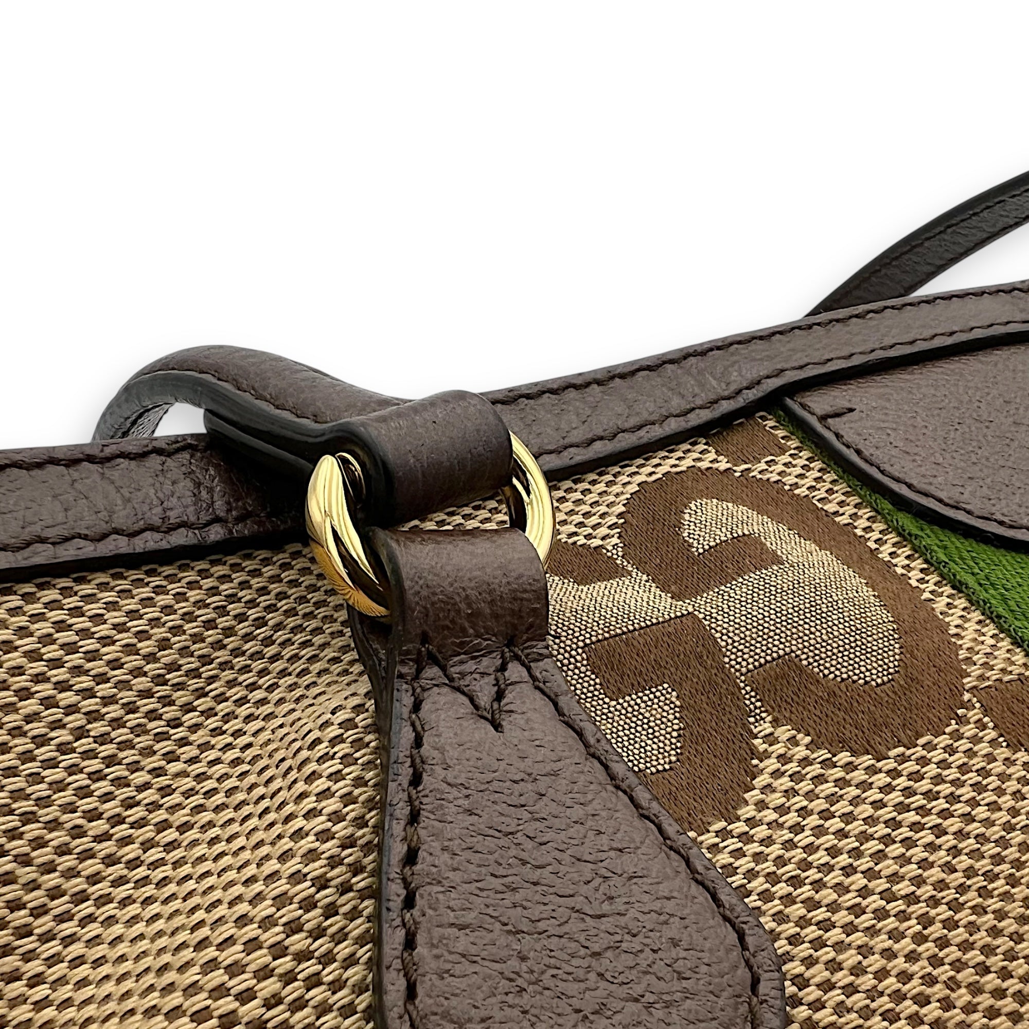 Gucci GG Tote Bag Brown in Canvas, Gold hardware_11